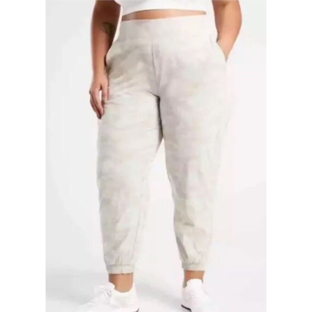 Athleta Brooklyn Camo Jogger Pants Tan Cream Plus Size‎ 26